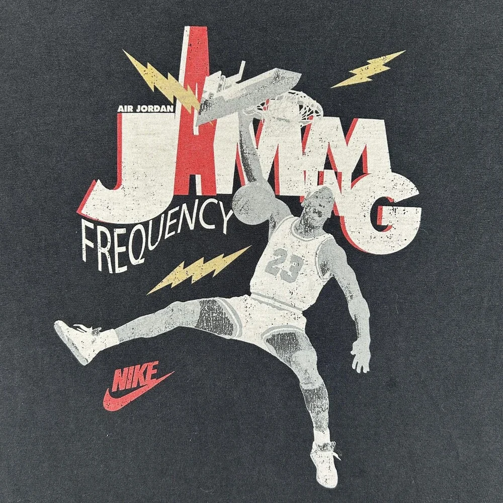 Jordan Shirt Mens XL Black Jamming Frequency Air Jordan 23 Nike Graphic Tee